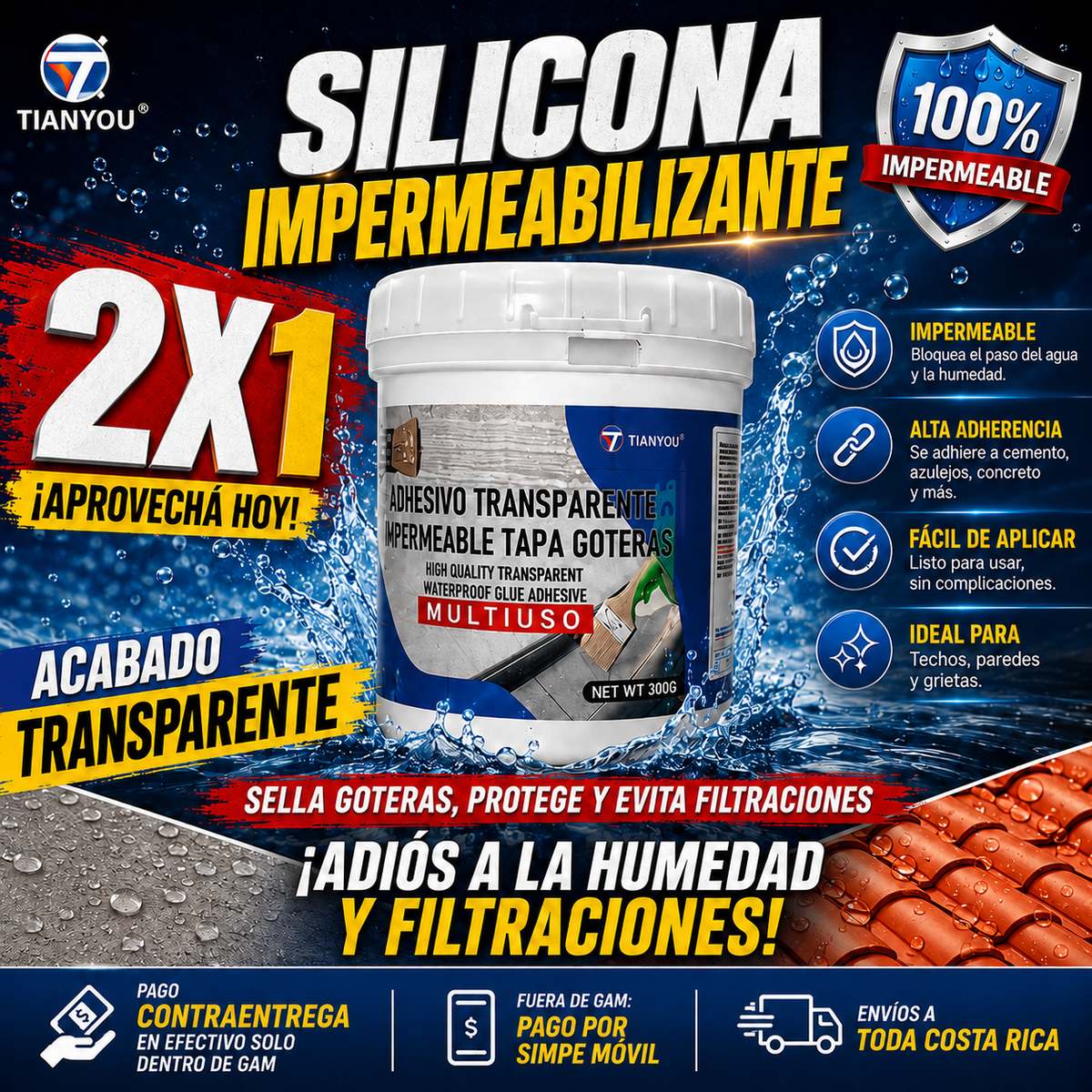 SILICONA IMPERMEABILIZANTE 2X1